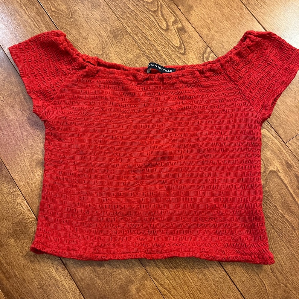 Shirred Off the shoulder top